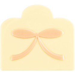 2 Puntas de Tronco de Navidad con Lazo Rosa (9 cm) - Chocolate Blanco. n1