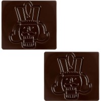 2 Puntas de Tronco de Navidad de Cascanueces (9 cm) - Chocolate Negro