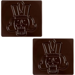 2 Puntas de Tronco de Navidad de Cascanueces (9 cm) - Chocolate Negro