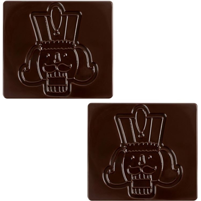 2 Puntas de Tronco de Navidad de Cascanueces (9 cm) - Chocolate Negro 