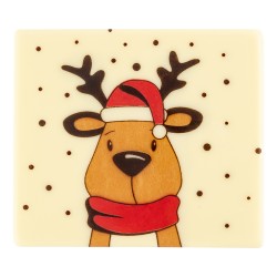 2 tapas de tronco de Navidad de alce (9 cm) - Chocolate blanco. n1