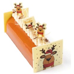 2 tapas de tronco de Navidad de alce (9 cm) - Chocolate blanco. n2