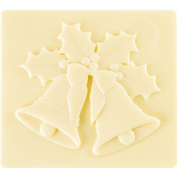 2 tapas de campana navidea para troncos de Navidad (9 cm) - Chocolate blanco. n1