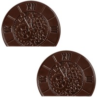 2 tapas de troncos con forma de reloj (10 cm) - Chocolate negro