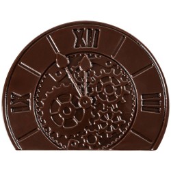 2 tapas de troncos con forma de reloj (10 cm) - Chocolate negro. n1