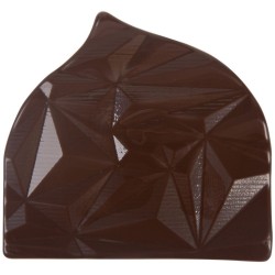 2 tapas de tronco de Navidad con forma de gota en relieve (8 cm) - Chocolate negro. n°1