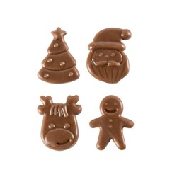 Surtido de 8 mini adornos navideos (2, 4 cm) - Chocolate con leche. n1