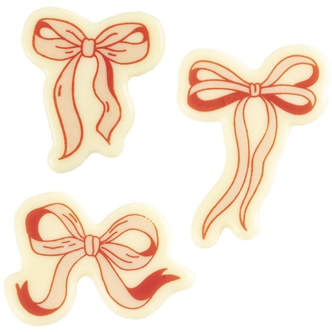 Surtido de 3 Barras de Chocolate con Lazo Rosa - Chocolate Blanco 