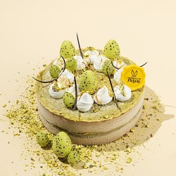 4 huevos 3D de chocolate blanco Macha Green de 3, 8 cm. n�2