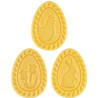 3 huevos de Pascua decorados de 4,3 cm � Chocolate blanco