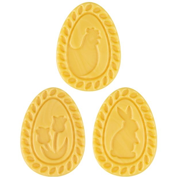 3 huevos de Pascua decorados de 4, 3 cm � Chocolate blanco 