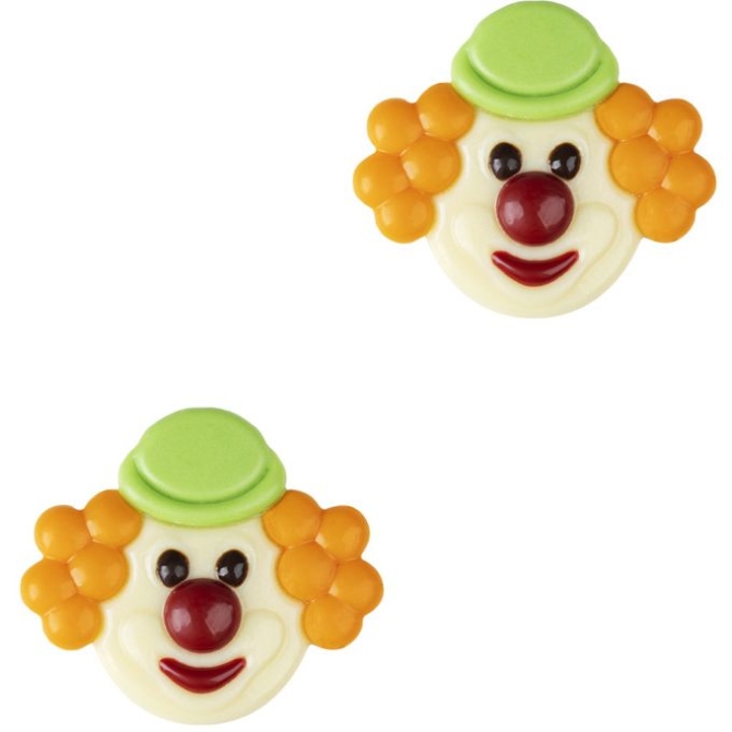 2 cabezas de payaso (4 cm) � Chocolate blanco 