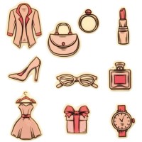 Juego de 10 adornos de moda � Chocolate blanco