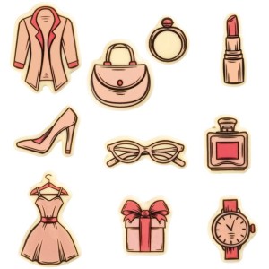 Juego de 10 adornos de moda � Chocolate blanco