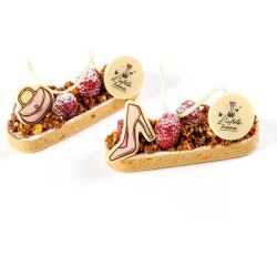 Juego de 10 adornos de moda � Chocolate blanco. n�1