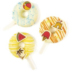 Juego de 7 adornos de verano (4 cm) � Chocolate blanco. n�1