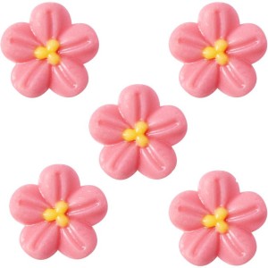 5 mini flores rosas (� 2 cm) � Chocolate blanco