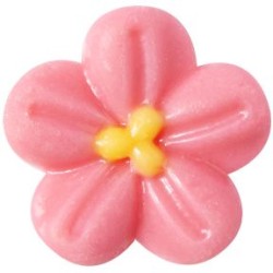 5 mini flores rosas (� 2 cm) � Chocolate blanco. n�1