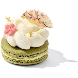 5 mini flores rosas (� 2 cm) � Chocolate blanco. n�2