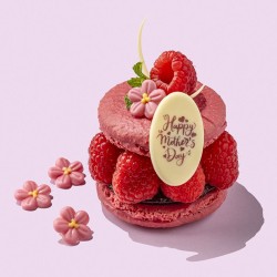 5 mini flores rosas (� 2 cm) � Chocolate blanco. n�3