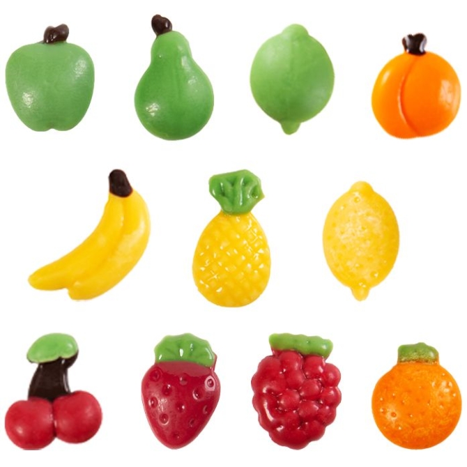 Surtido de 12 frutas (2, 5 cm) � Chocolate blanco 