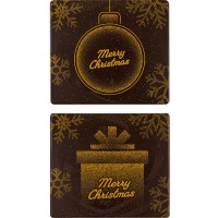 2 Tapas para Tronco de Navidad �Merry Christmas� (9 cm) � Chocolate Negro