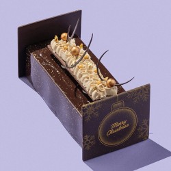 2 Tapas para Tronco de Navidad �Merry Christmas� (9 cm) � Chocolate Negro. n�2
