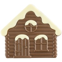 2 Extremos de Tronco de Navidad Winter House (9 cm) � Chocolate con leche