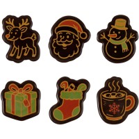 6 figuritas navide�as (3,9 cm) � Chocolate negro