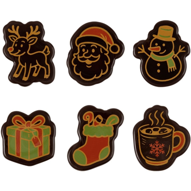 6 figuritas navide�as (3, 9 cm) � Chocolate negro 