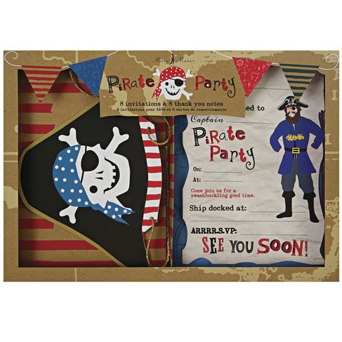 Kit de Invitaciones y Agradecimiento Sonrisa Pirata 