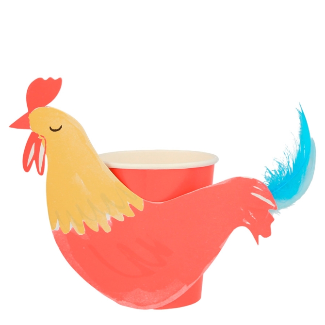 8 Tazas de granja - Gallo 