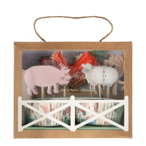 Kit de 24 Cajas y Decoraciones de Animales de Granja