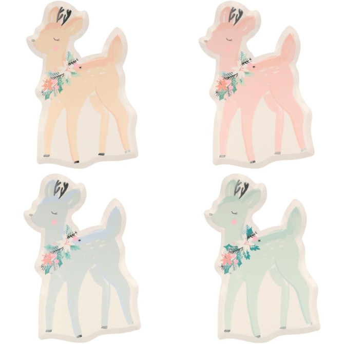 8 platos de reno pastel 
