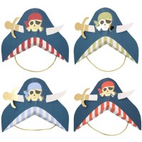 8 sombreros de pirata dorados