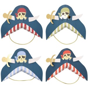 8 sombreros de pirata dorados
