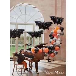 Guirnalda de murciélagos con arco de globos - Halloween. n°1