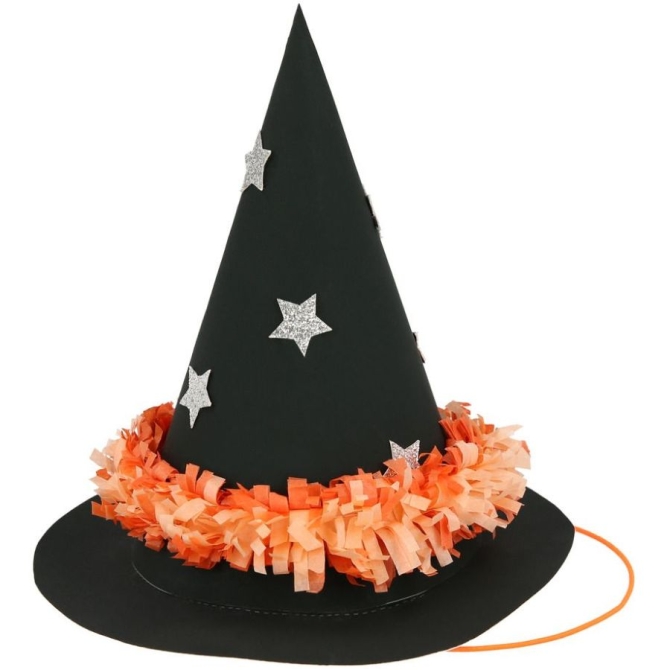 6 mini sombreros de estrella de bruja 