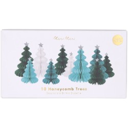 Set de 10 decoraciones de mesa de abeto para desplegar - Verde / Blanco. n12