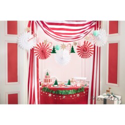 Set de 10 decoraciones de mesa de abeto para desplegar - Verde / Blanco. n14
