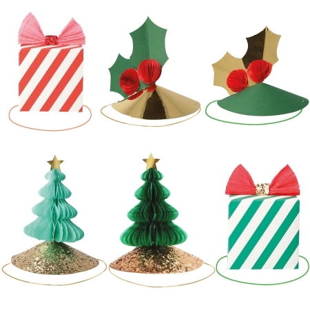 Surtido de 6 gorros festivos de Navidad 