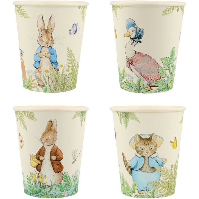 8 Vasos Peter Conejo En El Jardín 