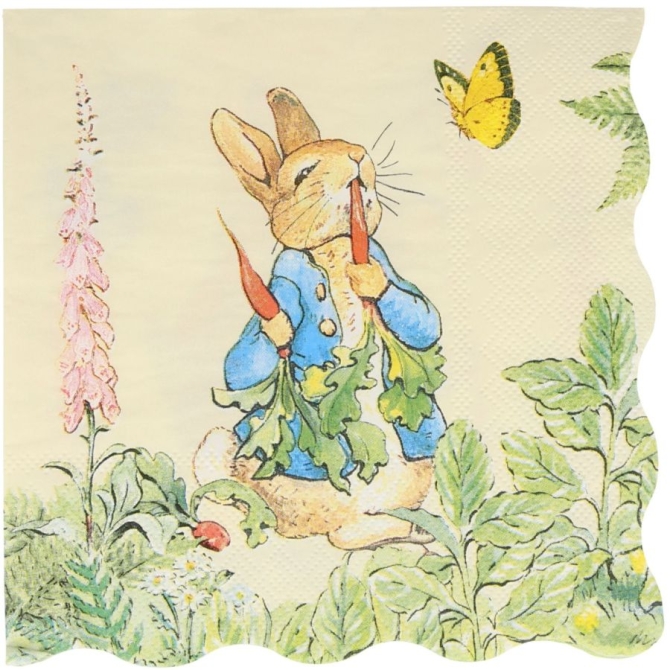 16 Toallas Peter Rabbit en el jardín 