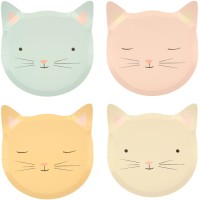 8 Platos Pastel Gato