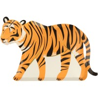8 Platos de Animales Salvajes - Tigre
