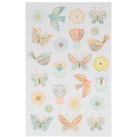 Set de 2 tablas de tatuaje - Pjaros y mariposas