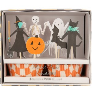Kit de 24 Decoraciones y Estuches para Cupcakes Happy Halloween