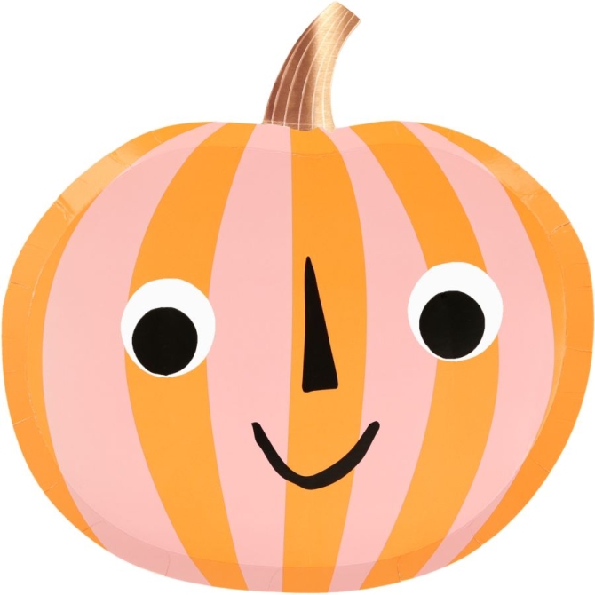8 Platos calabaza sonriente 