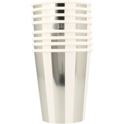 8 Vasos Raya Plateada. n1