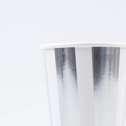 8 Vasos Raya Plateada. n3